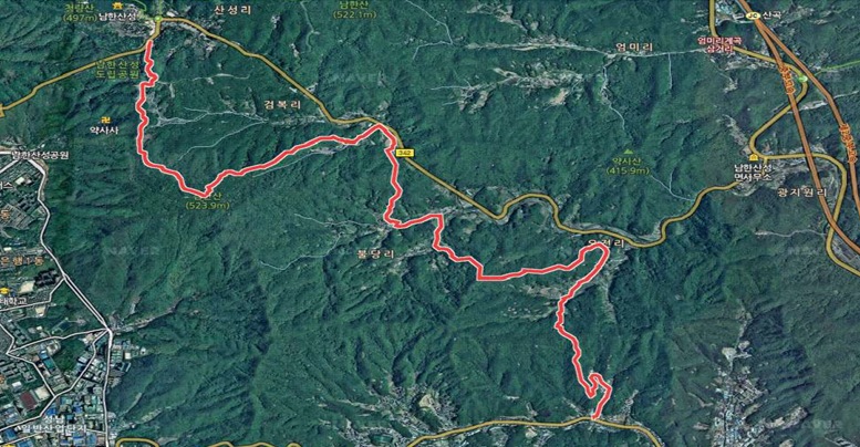 한양삼십리누리길 지도 이미지